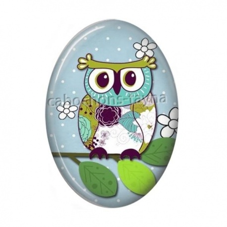 Cabochon Résine Ovale - chouette
