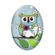 Cabochon Verre Ovale - chouette