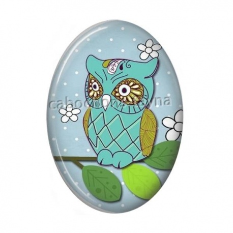 Cabochon Résine Ovale - chouette