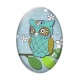 Cabochon Verre Ovale - chouette