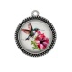 Pendentif Cabochon Argent - oiseau