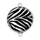 Connecteur Cabochon Argent - fond zèbre