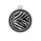 Pendentif Cabochon Argent - fond zèbre