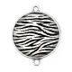 Connecteur Cabochon Argent - peau de zèbre