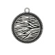 Pendentif Cabochon Argent - peau de zèbre