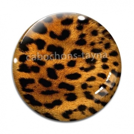 Cabochon Verre - fond peau