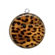 Pendentif Cabochon Argent - fond peau