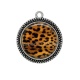 Pendentif Cabochon Argent - fond peau