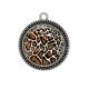 Pendentif Cabochon Argent - fond peau