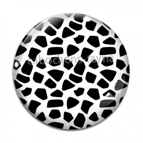 Cabochon Verre - fond peau