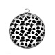 Pendentif Cabochon Argent - fond peau