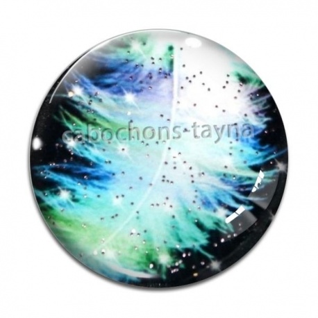Cabochon Verre - plume