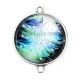 Connecteur Cabochon Argent - plume