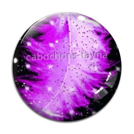 Cabochon Verre - plume