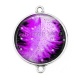 Connecteur Cabochon Argent - plume
