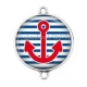 Connecteur Cabochon Argent - ancre de bateau