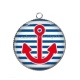 Pendentif Cabochon Argent - ancre de bateau