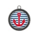 Pendentif Cabochon Argent - ancre de bateau