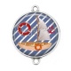 Connecteur Cabochon Argent - bateau