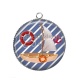 Pendentif Cabochon Argent - bateau