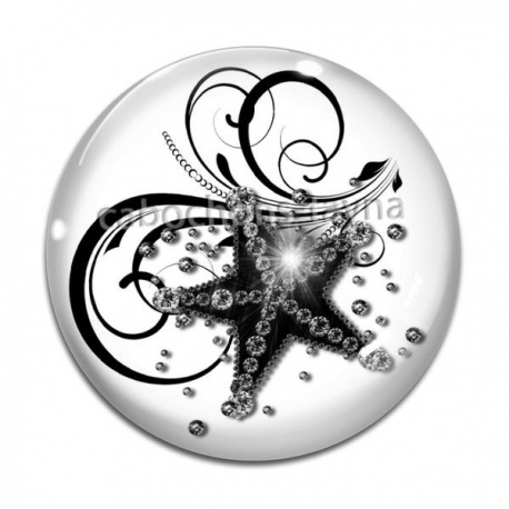 Cabochon Verre - étoile de mer