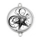 Connecteur Cabochon Argent - étoile de mer