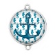 Connecteur Cabochon Argent - ancre de bateau
