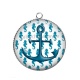Pendentif Cabochon Argent - ancre de bateau