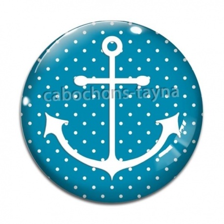 Cabochon Verre - ancre de bateau