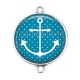 Connecteur Cabochon Argent - ancre de bateau