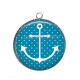Pendentif Cabochon Argent - ancre de bateau