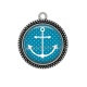 Pendentif Cabochon Argent - ancre de bateau