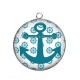 Pendentif Cabochon Argent - ancre de bateau