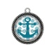 Pendentif Cabochon Argent - ancre de bateau
