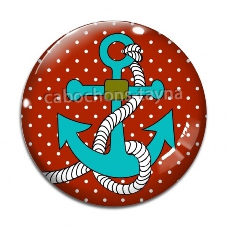 Cabochon Verre - ancre de bateau