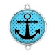 Connecteur Cabochon Argent - ancre de bateau