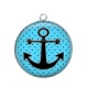 Pendentif Cabochon Argent - ancre de bateau