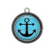 Pendentif Cabochon Argent - ancre de bateau
