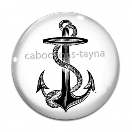 Cabochon Verre - ancre de bateau