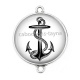 Connecteur Cabochon Argent - ancre de bateau