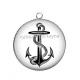 Pendentif Cabochon Argent - ancre de bateau
