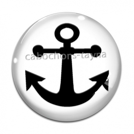 Cabochon Verre - ancre de bateau