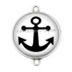 Connecteur Cabochon Argent - ancre de bateau