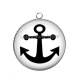Pendentif Cabochon Argent - ancre de bateau