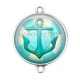 Connecteur Cabochon Argent - ancre de bateau