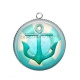 Pendentif Cabochon Argent - ancre de bateau