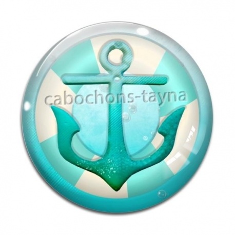 Cabochon Verre - ancre de bateau