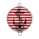 Connecteur Cabochon Argent - ancre de bateau