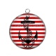 Pendentif Cabochon Argent - ancre de bateau