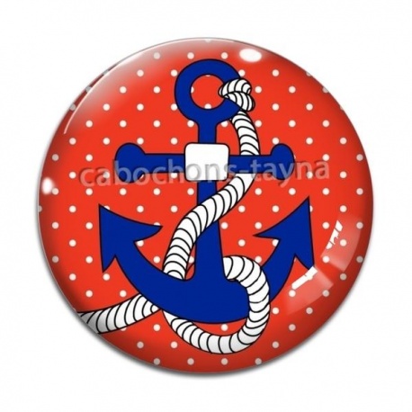 Cabochon Verre - ancre de bateau